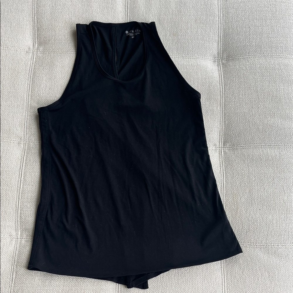 Athleta Black Keyhole Tie Back Tank Top